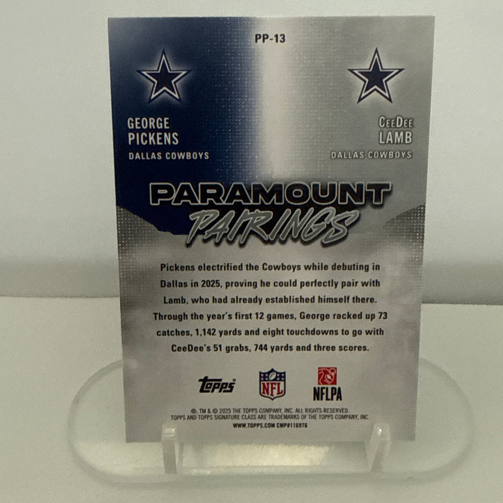 2025-2026 Topps Signature Class Paramount Pairings Lamb/Pickens Lime Green /175