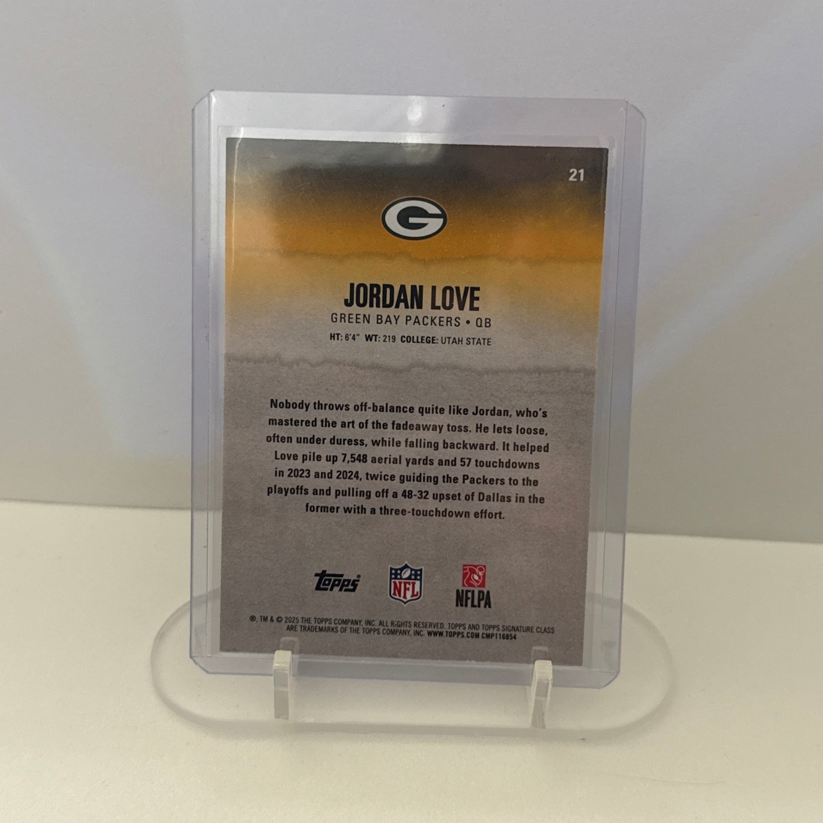 2025-2026 Topps Signature Class Jordan Love Red Lava /25